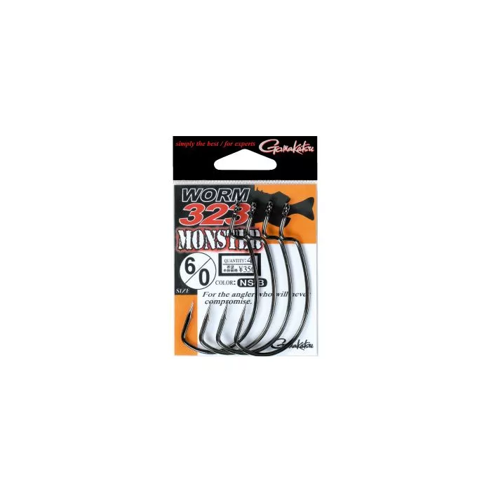 Gamakatsu Worm 323 Monster Hook 67049 - Soft Plastic and Worm Hooks 5/0
