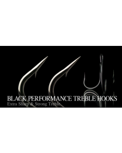 Nories BLACK PERFORMANCE TREBLE HOOKS with Flasher